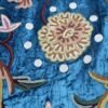 One Pair of Luxury Turquoise Velvet crewel curtain with Lining-Kashmir Crewel-Curtain for Living Room and Bedroom