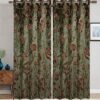 Vintage Green Velvet Crewel Curtain with Lining-Curtains for Living room and Bedroom - Image 4