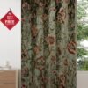 Vintage Green Velvet Crewel Curtain with Lining-Curtains for Living room and Bedroom - Image 5
