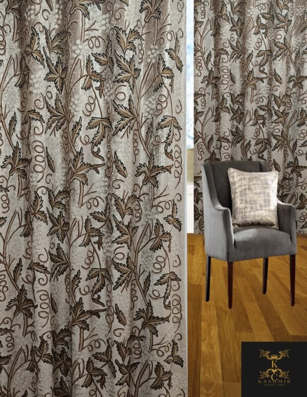 Buy One Get One Free-Luxury Handmade Velvet Crewel Curtain with Lining-Embroidery Crewel Curtain-Valance Curtains