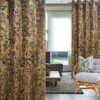 Buy One Get One Free-Luxury Premium Gold Velvet Crewel Curtain with Lining-Kashmir Crewel-Valances Curtains For Living Room