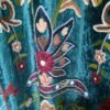 Buy One Get One-Vintage Teal Green Velvet Crewel Handmade Curtain with Lining-Curtain for Living Room-Crewel Embroidery Curtain