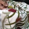 Beautiful Blooming Tulips Handmade Linen Crewel Upholstery Fabric By Yard-Made To Measure Curtain Fabric-Crewel Embroidery Fabric - Image 5
