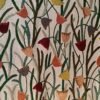 Beautiful Blooming Tulips Handmade Linen Crewel Upholstery Fabric By Yard-Made To Measure Curtain Fabric-Crewel Embroidery Fabric