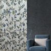 Beautiful Sapphire-Blue Kashmir Crewel Embroidery Fabric By Yard-Made To Measure Curtain Fabric-Crewel Upholstery Fabric-