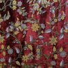 Luxury parisian blush premium red velvet crewel embroidery curtain with lining-window curtains-Kashmir crewel fabric-living room curtains-