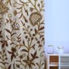 Beautiful vintage mid century crewel embroidery curtain with lining-made to measure curtains-Autumn design velvet crewel upholstery fabric-