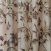Artisanal Embellishment Silken Splendor Beautiful Hand-Embroidered Organza Crewel Curtain with Lining-Vintage Crewel Curtains