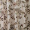 Artisanal Embellishment Silken Splendor Beautiful Hand-Embroidered Organza Crewel Curtain with Lining-Vintage Crewel Curtains