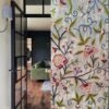 Beautiful royal rouge silk organza Kashmir crewel embroidery curtain with lining-luxury handmade crewel-vintage curtains and drapes-