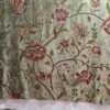 Beautiful Floral Luxury Vintage Olive Green Velvet Crewel Embroidery Curtains & Drapes-Crewel Upholstery-Kashmir Crewel-