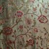 Beautiful Floral Luxury Vintage Olive Green Velvet Crewel Embroidery Curtains & Drapes-Crewel Upholstery-Kashmir Crewel-