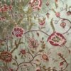 Beautiful Floral Luxury Vintage Olive Green Velvet Crewel Embroidery Curtains & Drapes-Crewel Upholstery-Kashmir Crewel-
