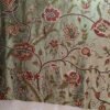 Beautiful Floral Luxury Vintage Olive Green Velvet Crewel Embroidery Curtains & Drapes-Crewel Upholstery-Kashmir Crewel-