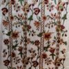 Snowflake dreams intricately embroidered velvet curtain-White velvet luxury curtains and drapes-Kashmir Handmade Crewel-