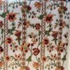 Snowflake dreams intricately embroidered velvet curtain-White velvet luxury curtains and drapes-Kashmir Handmade Crewel-