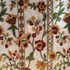 Snowflake dreams intricately embroidered velvet curtain-White velvet luxury curtains and drapes-Kashmir Handmade Crewel-