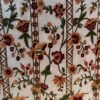 Snowflake dreams intricately embroidered velvet curtain-White velvet luxury curtains and drapes-Kashmir Handmade Crewel-