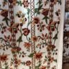 Snowflake dreams intricately embroidered velvet curtain-White velvet luxury curtains and drapes-Kashmir Handmade Crewel-