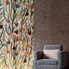 Beautiful blooming tulips handmade crewel embroidery curtain with lining-Kashmir crewel-upholstery fabric-luxury curtains for bedroom - Image 5